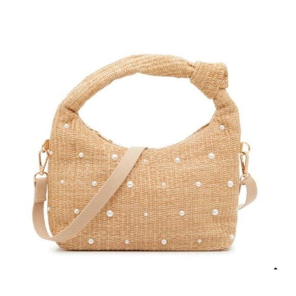 Crown Vintage Handbags - Crown Vintage Raffia Basket Seasonal Knit Hobo Bag NWOT